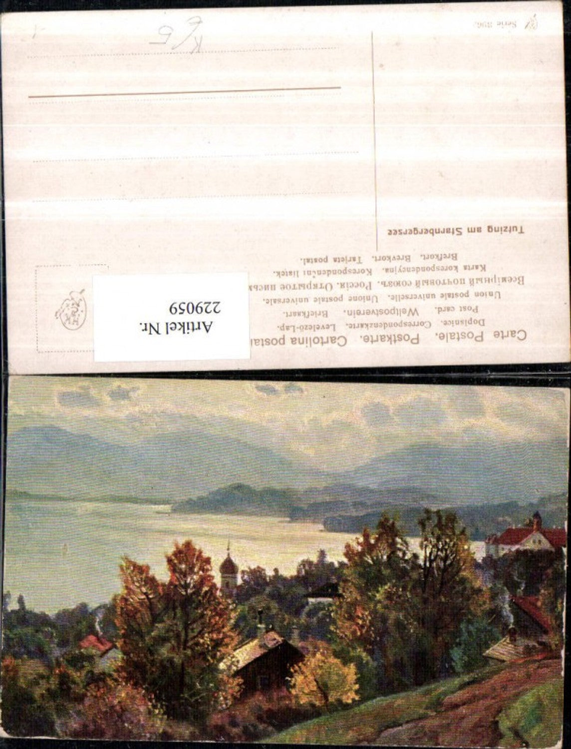 229059,Künstler AK Tutzing am Starnbergersee Partie