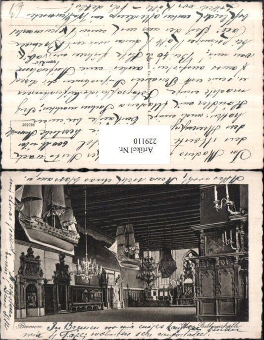 229110,Bremen Obere Rathaushalle Innenansicht