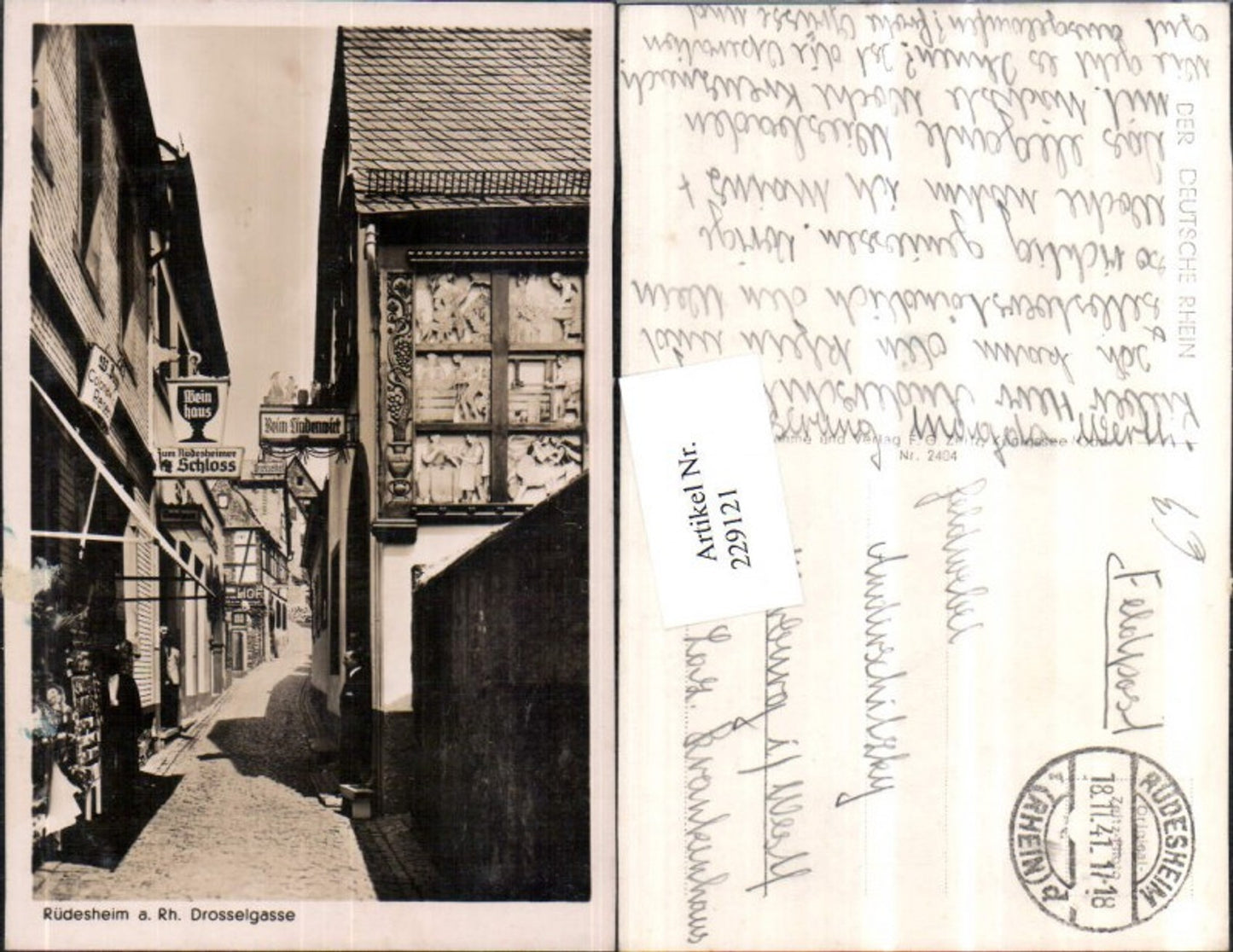 229121,Rüdesheim a. Rhein Drosselgasse Straßenansicht Gasthaus