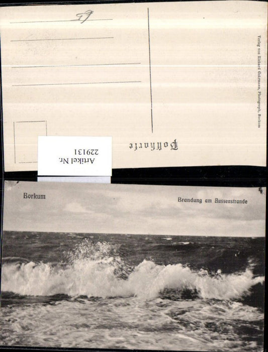 229131,Borkum Brandung am Aussenstrande Wellen Partie