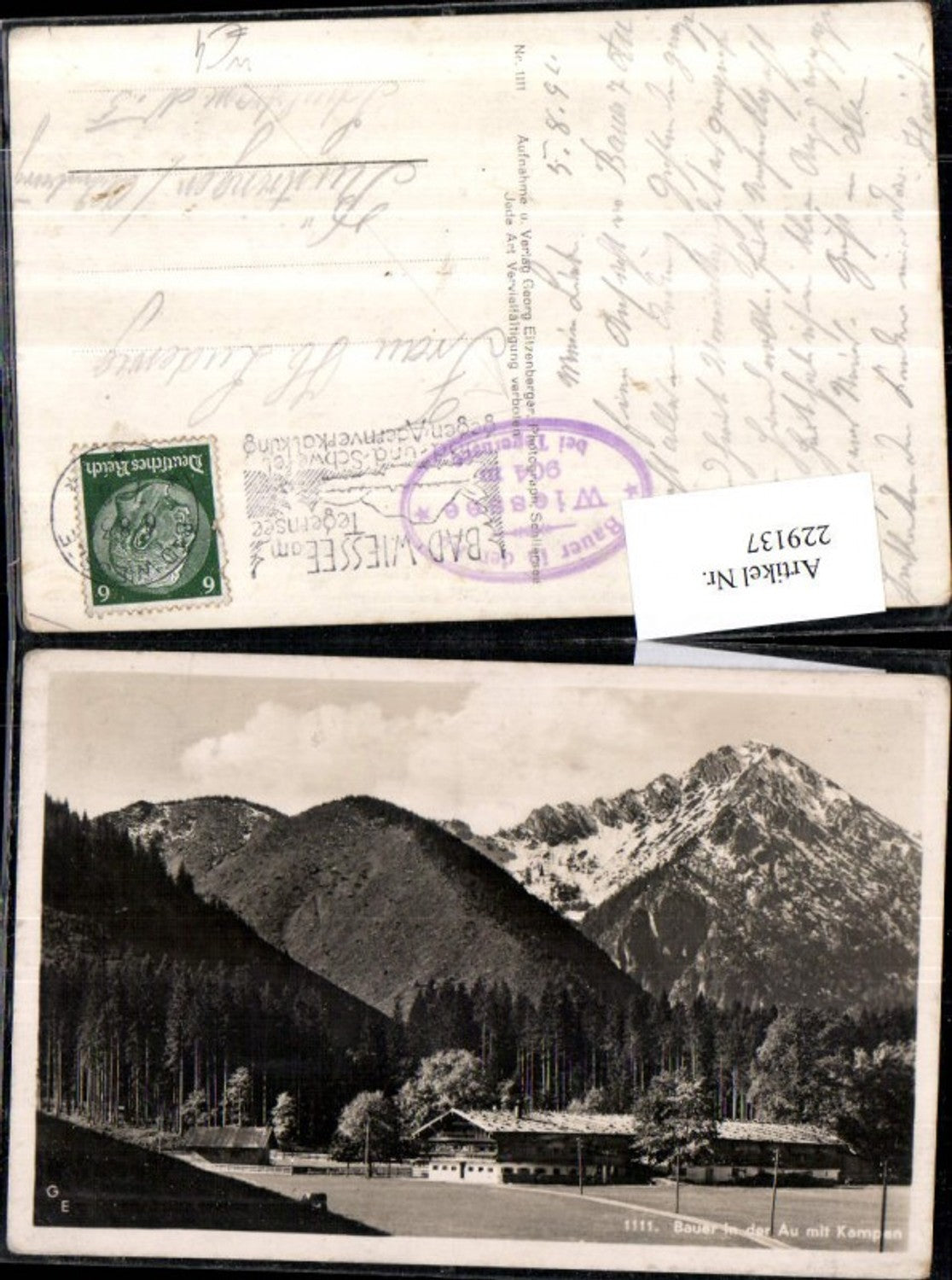 229137,Bauer i. d. Au m. Kampen Wiessee b. Tegernsee