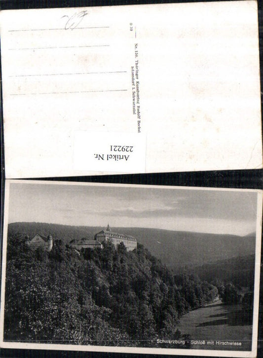229221, Schwarzburg Castle with deer meadow