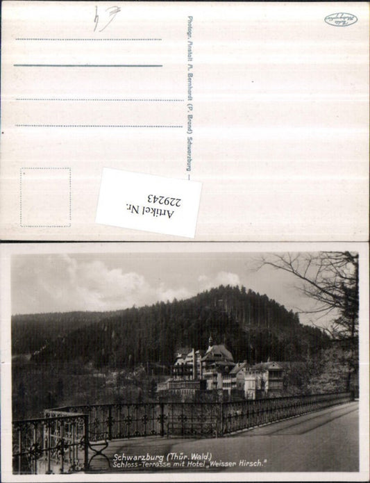 229243, Schwarzburg in the Thuringian Forest, Castle Terrace with Hotel Weißer Hirsch