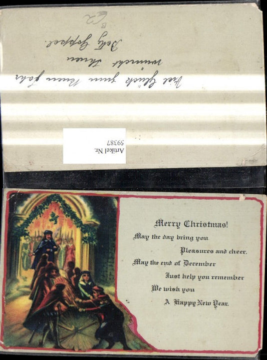 59387, Christmas Church People Tree trunk Merry Christmas