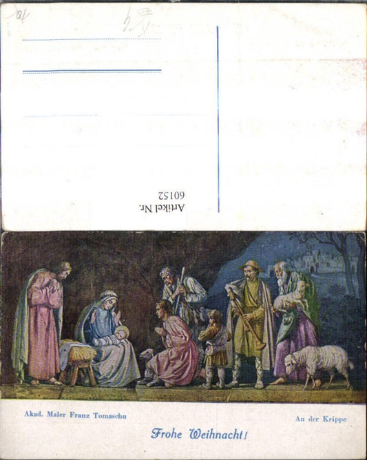 60152,Künstler Ak Franz Tomaschu Weihnachten An d. Krippe Jesus