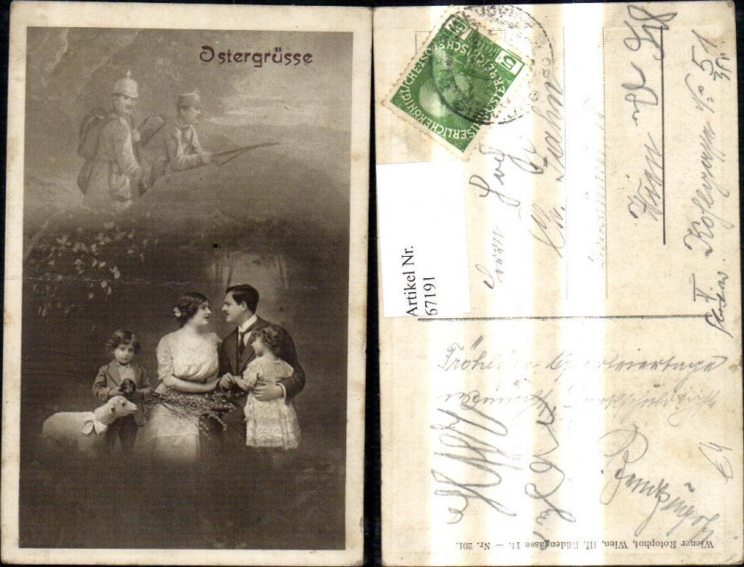67191,Ostern Familie Schaf Soldaten Uniform Pickelhaube