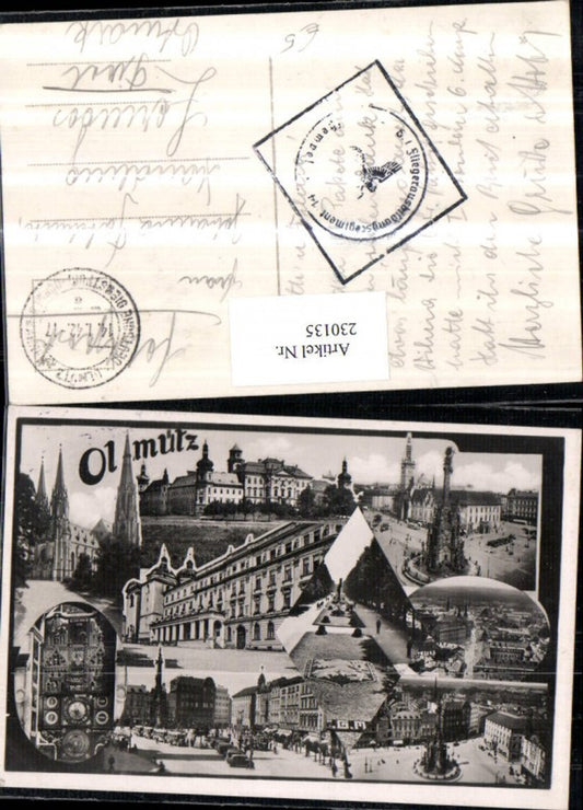 230135,Olmütz Totale Hauptplatz Dom Schloss Burg Pestsäule Mehrbildkarte Feldpost Fliegerausbildungsregiment 14