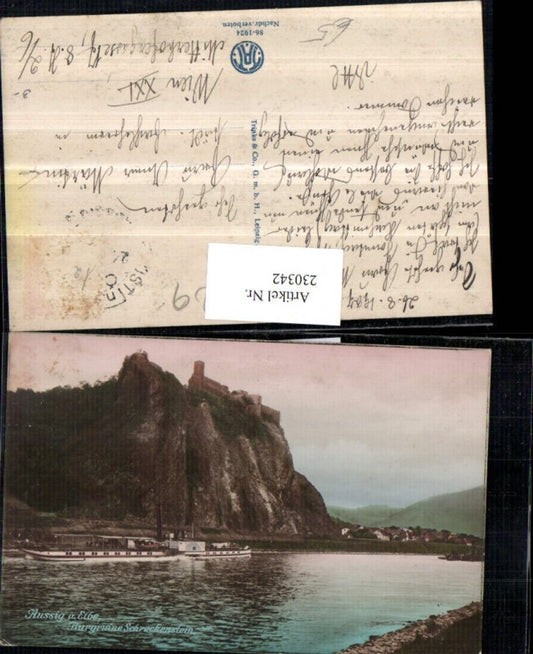 230342,Aussig a. d. Elbe Usti nad Labem Burgruine Schreckenstein