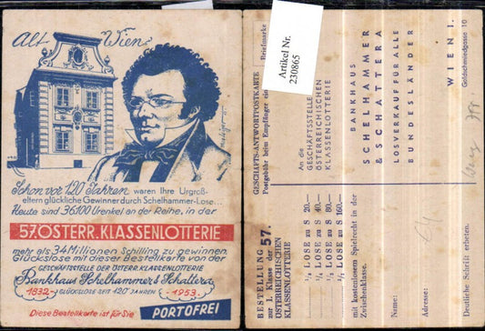 230865,Reklame Österr. Klassenlotterie Bankhaus Schelhammer Schattera Bank