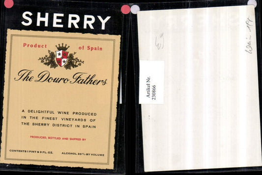 230866,Reklame Werbung Etikett Weißwein Sherry The Douro Fathers Wein Spanien