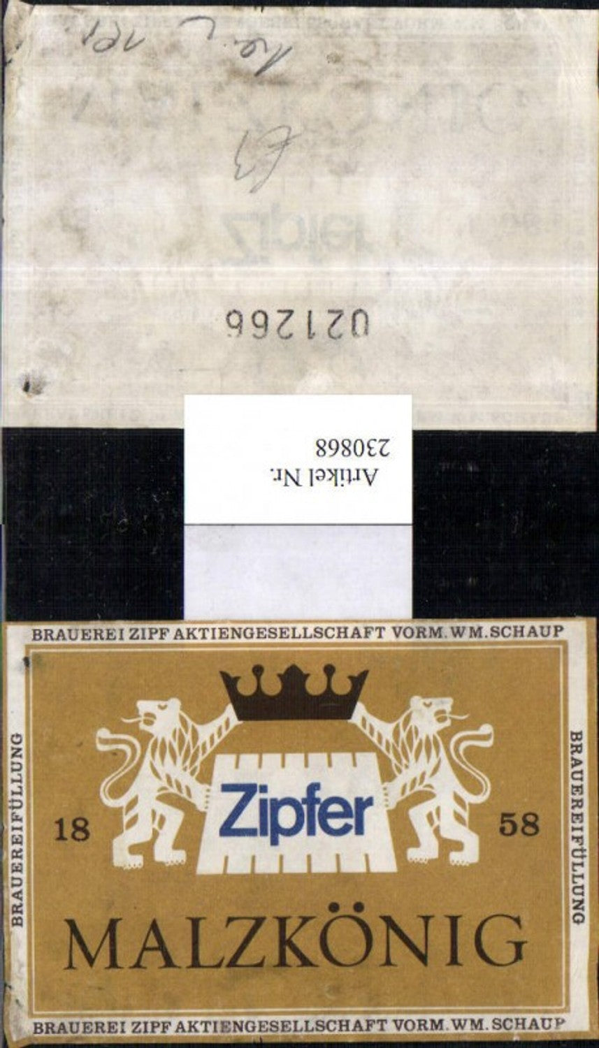 230868,Reklame Werbung Bier Zipfer Malzkönig