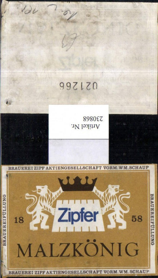230868,Reklame Werbung Bier Zipfer Malzkönig