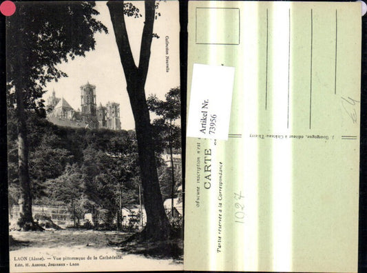 73956,Laon Aisne Vue pittoresque de la Cathedrale