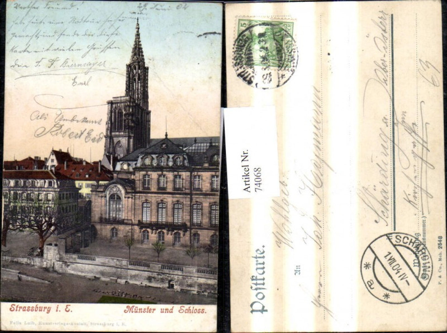 74068,Strassburg i. Elsass Straßburg Münster u. Schloss