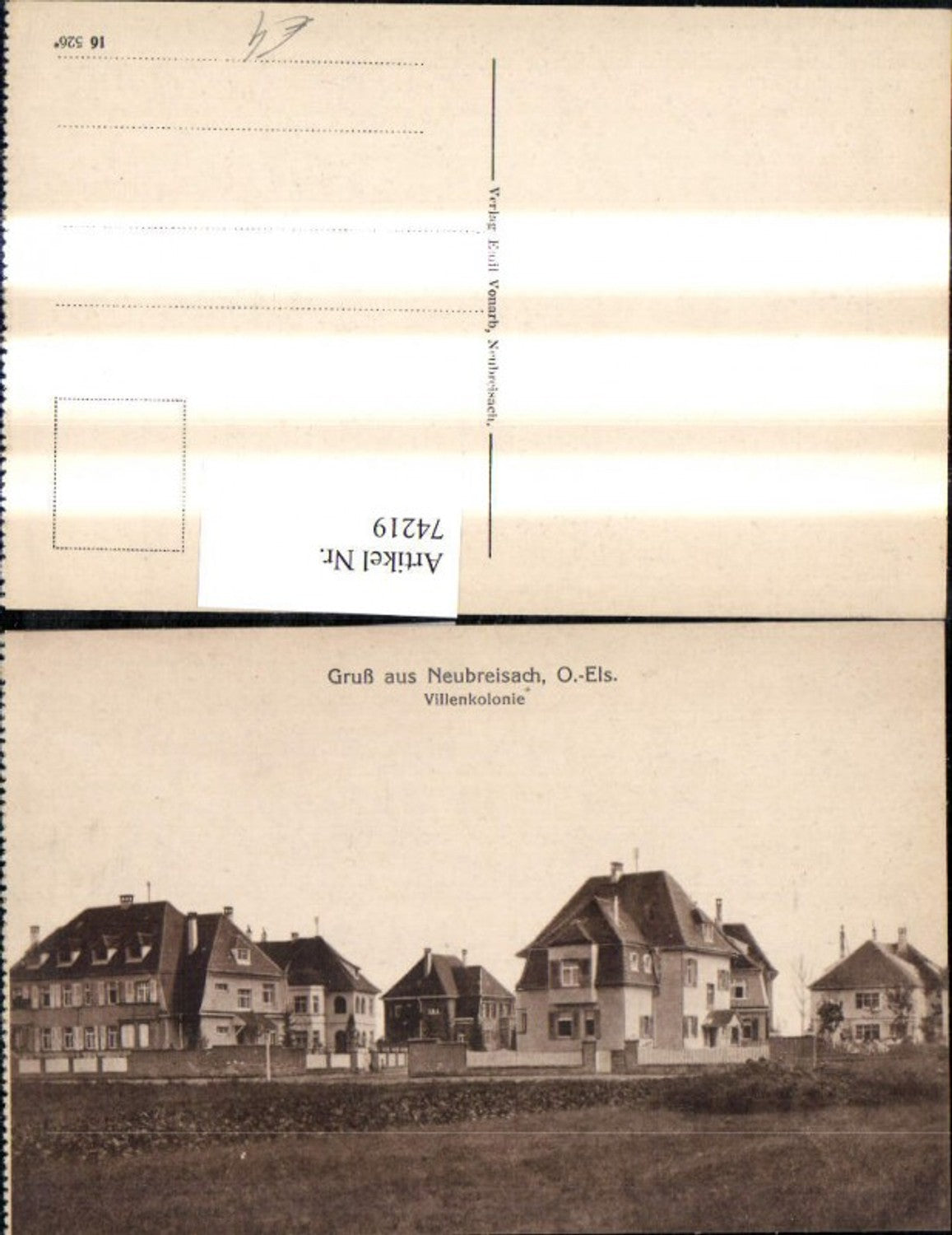 74219,Gruß a. Neuf-Brisach Neubreisach Villenkolonie Gebäude Villen