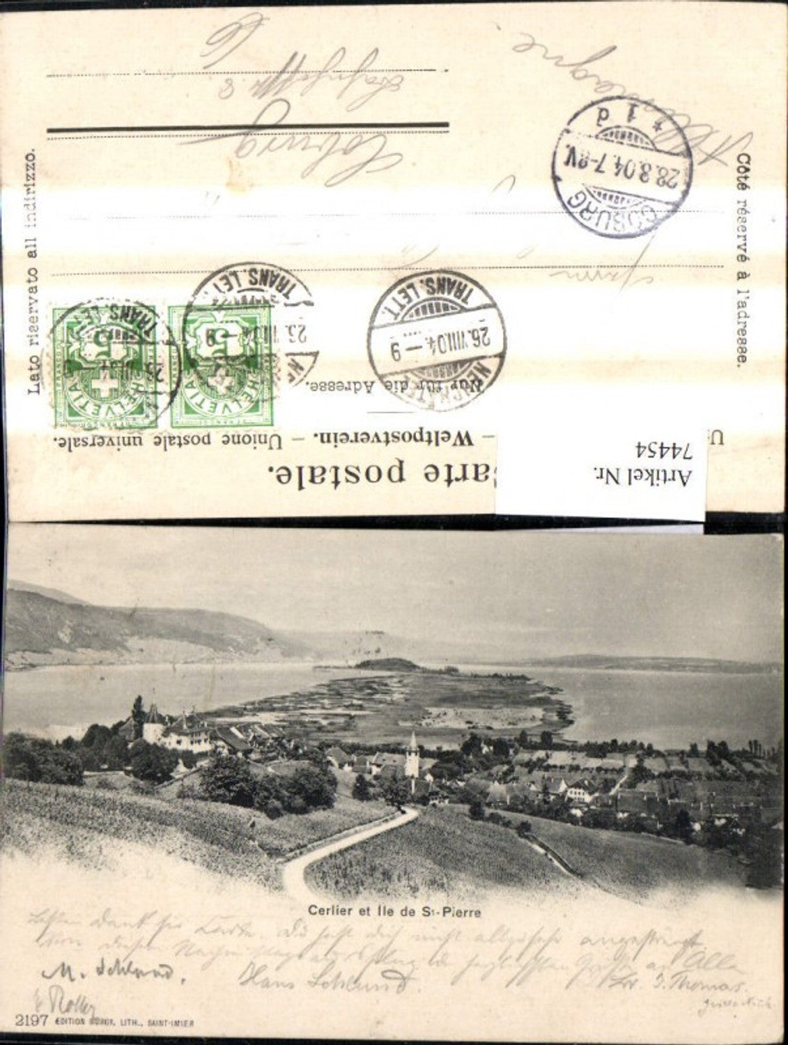 74454,Cerlier et Ile de St Pierre