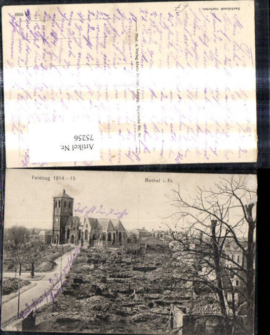 75256,Rethel i. Frankreich Feldzug 1914-15 Zerstörte Häuser