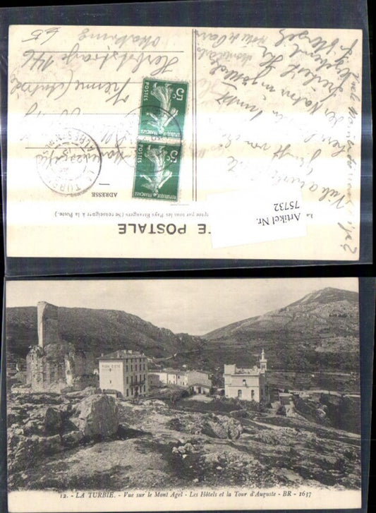 75732,La Turbie Vue surl le Mont Agel Les Hotels et la Tour d Auguste