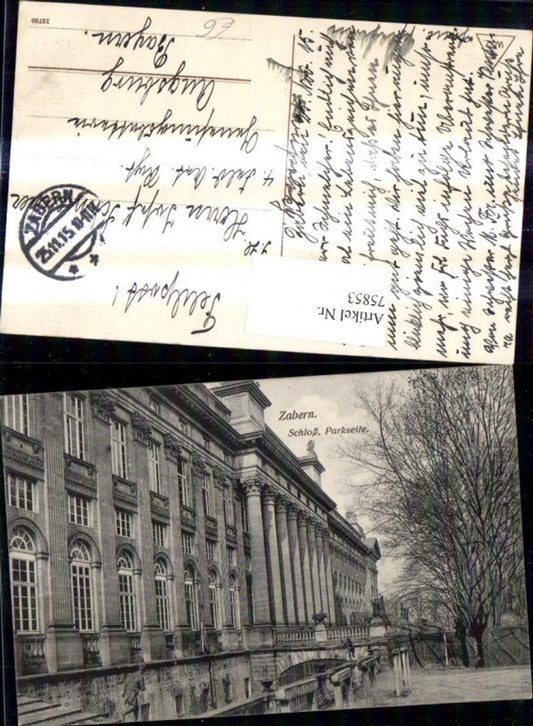 75853,Zabern Saverne Schloß Parkseite