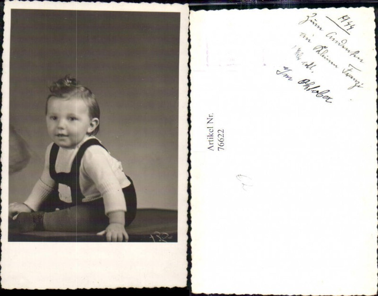 76622,Foto Ak Kind Bub Junge m. Latzhose