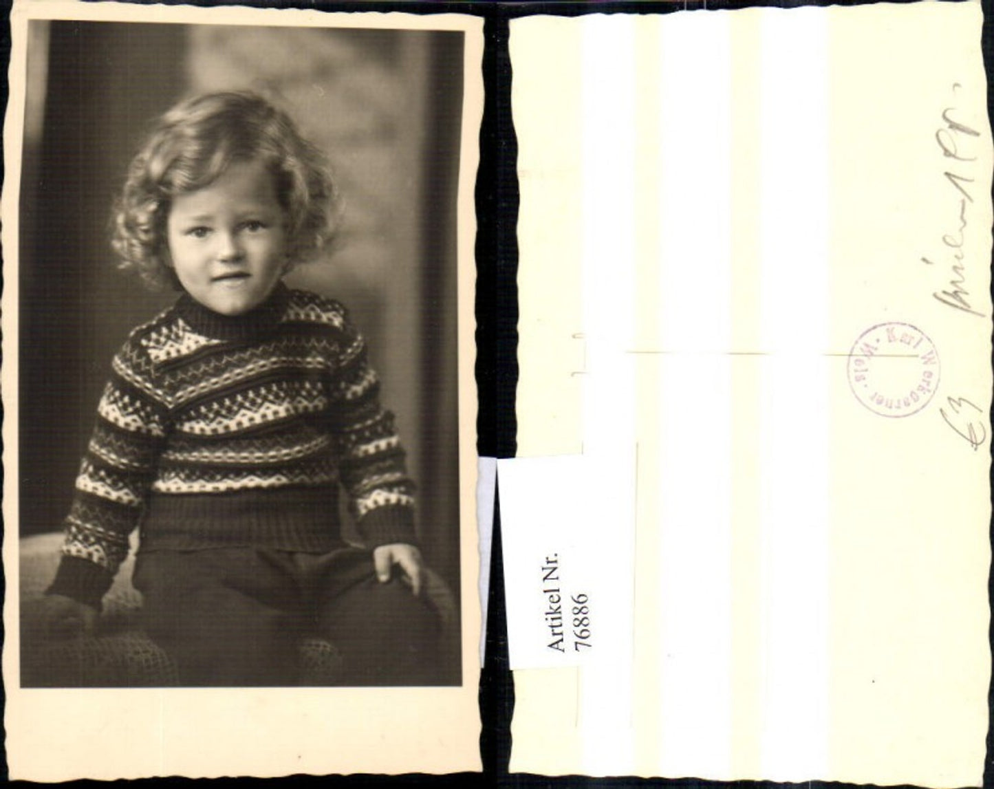 76886, Photo Ak Child Girl Knitted Sweater