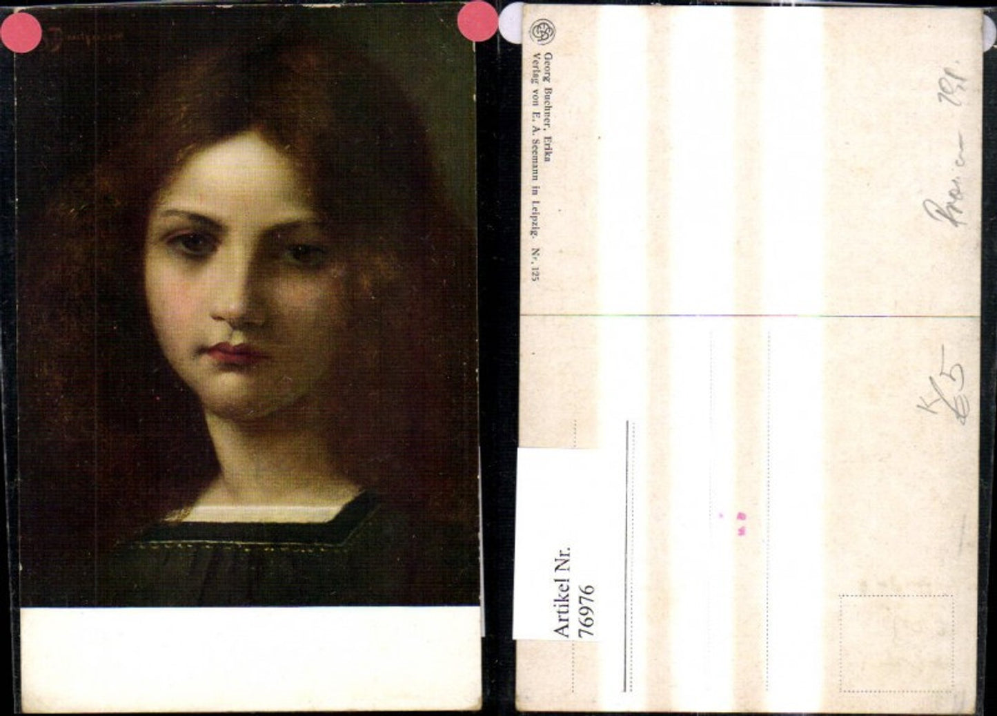 76976,Künstler Ak Georg Buchner Erika Mädchen Portrait