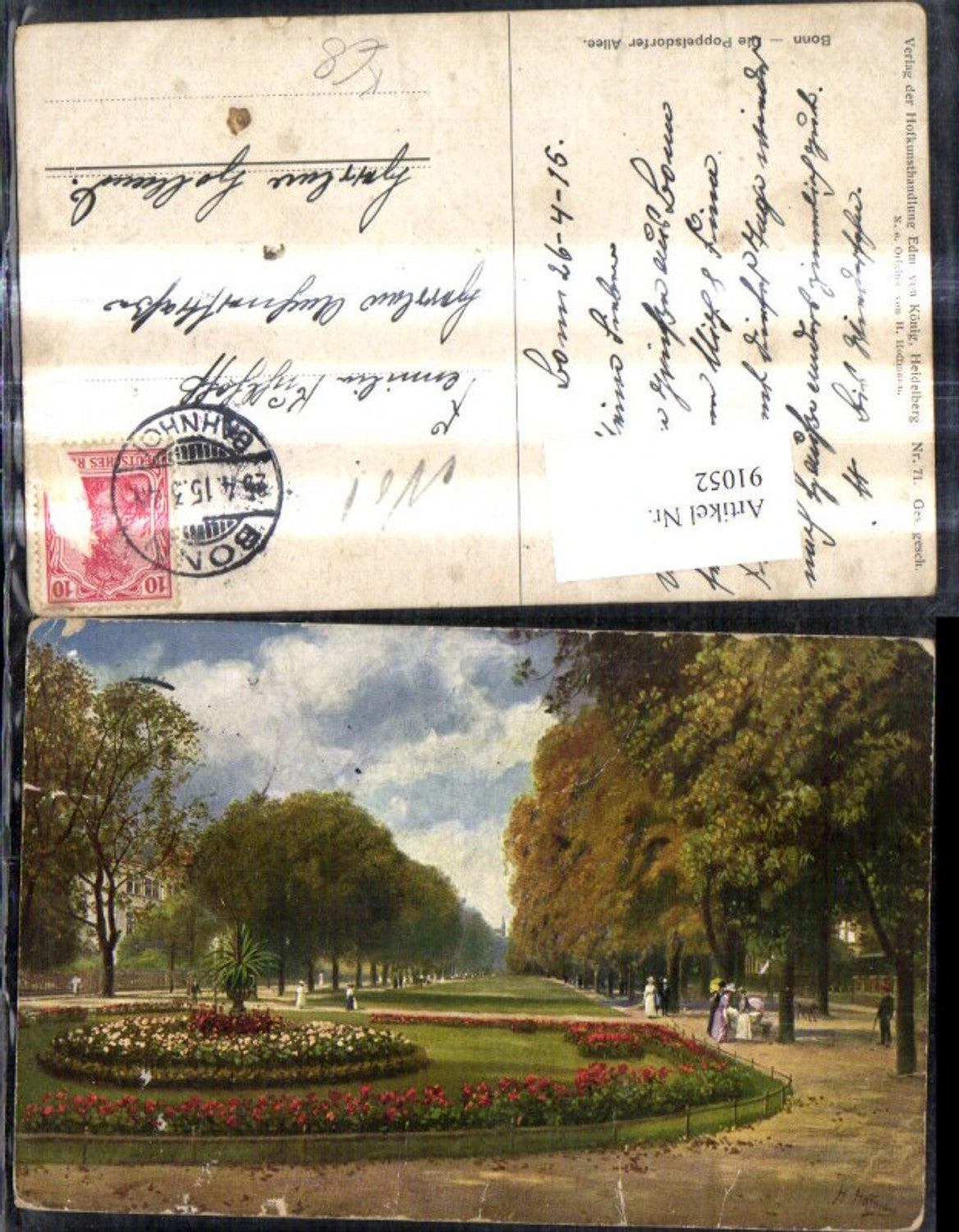 91052,Künstler Ak Heinrich Hoffmann Bonn Die Poppelsdorfer Allee
