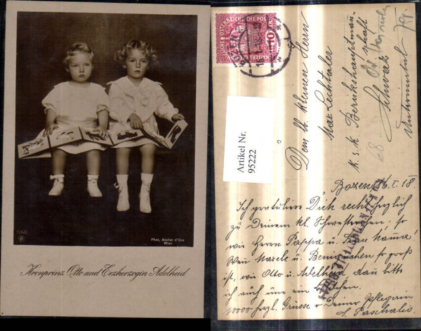 95222,Kronprinz Otto u. Erzherzogin Adelheid m. Bilderbuch