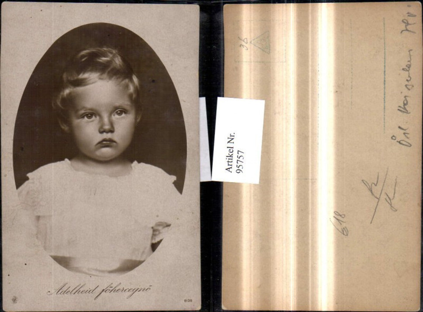 95757,Erzherzogin Adelheid Portrait Passepartout Tochter v. Zita