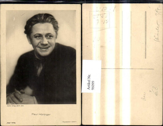 96099,Paul Hörbiger Schauspieler pub Ross 7063/1