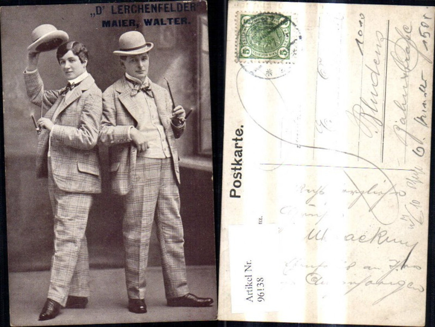 96138,Maier u. Walter i. D Lerchenfelder Hut Pfeife