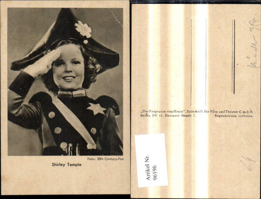 96196,Shirley Temple Kostüm Schauspielerin a. Kind
