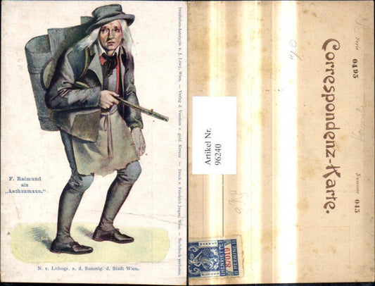 96240,Künstler Ak J. Löwy F. Raimund als Aschenmann
