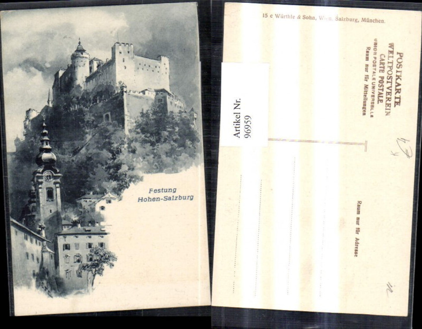 96959,Künstler Ak E.T. Compton Festung Hohensalzburg