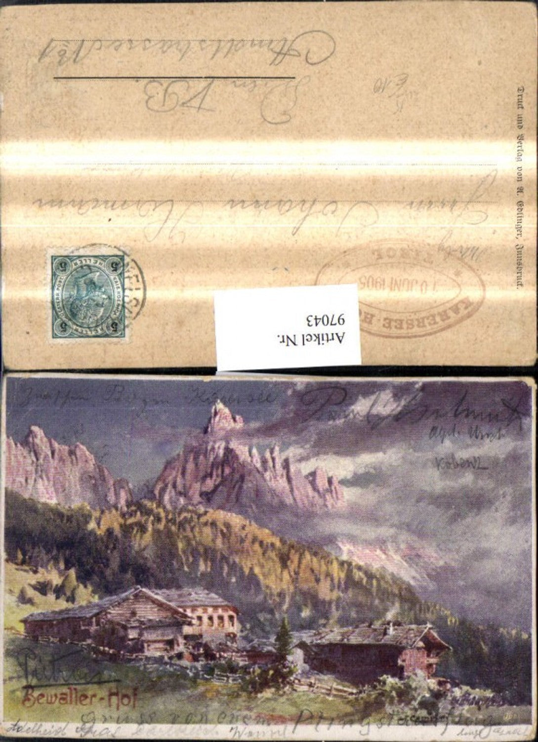 97043,Künstler Ak E.T. Compton Bewaller Hof Nova Ponente Bolzano