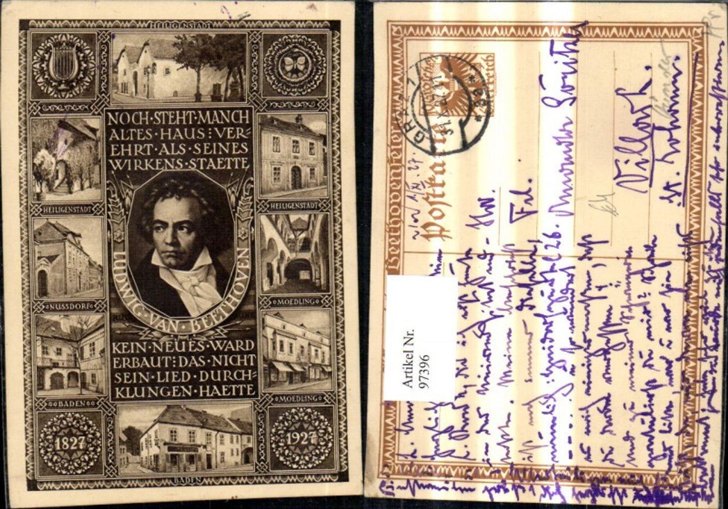 97396,Komponist Ludwig van Beethoven Mehrbild Ak Häuser Heiligenstadt Mödling Baden