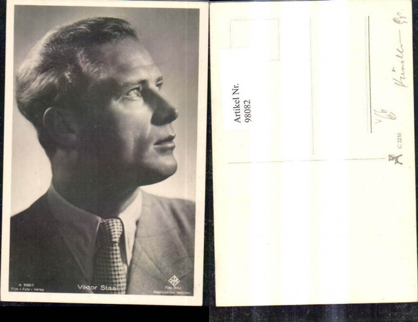 98082,Viktor Staal Schauspieler pub Film Foto Verlag A 3569/1