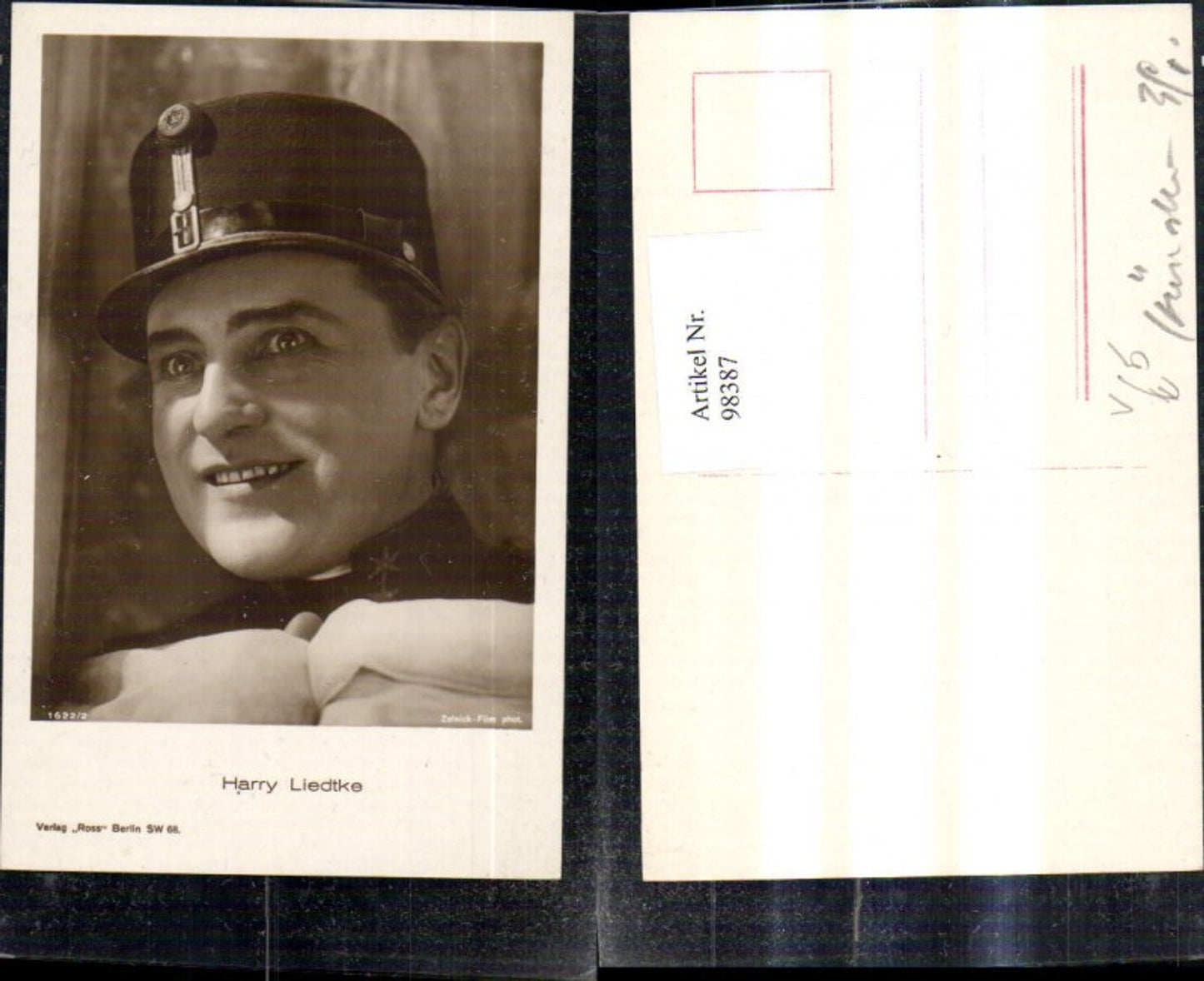 98387,Harry Liedtke Schauspieler pub Ross 1622/2