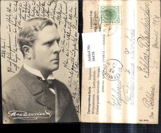 98476,Max Devrient Schauspieler Stempel Petzenkirchen