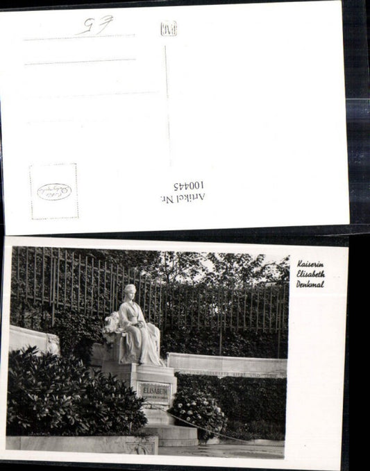 100445,Foto Ak Kaiserin Elisabeth Denkmal Sissi Adel Monarchie