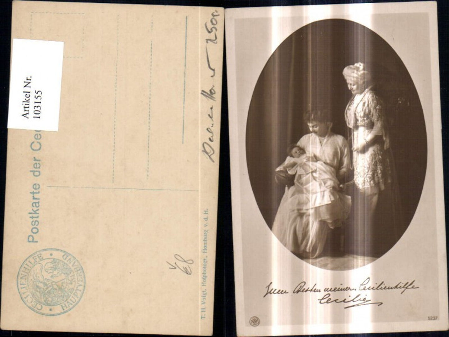 103155,Adel Monarchie Cecilie zu Mecklenburg m. Kind Frau v. Wilhelm von Preußen pub NPG 5237