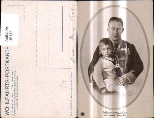 103157,Adel Monarchie Kronprinz Wilhelm v. Preußen m. Sohn Matrosenanzug pub NPG Steglitz
