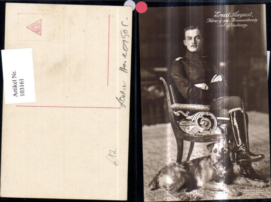 103161,Adel Monarchie Ernst August Herzog z. Braunschweig u. Lüneburg m. Hund
