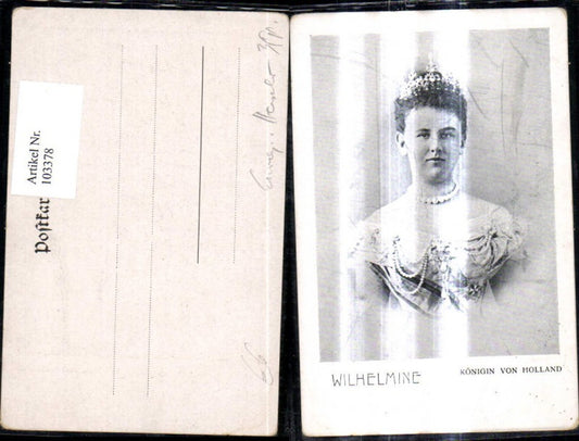 103378,Adel Monarchie Wilhelmine Königin v. Holland