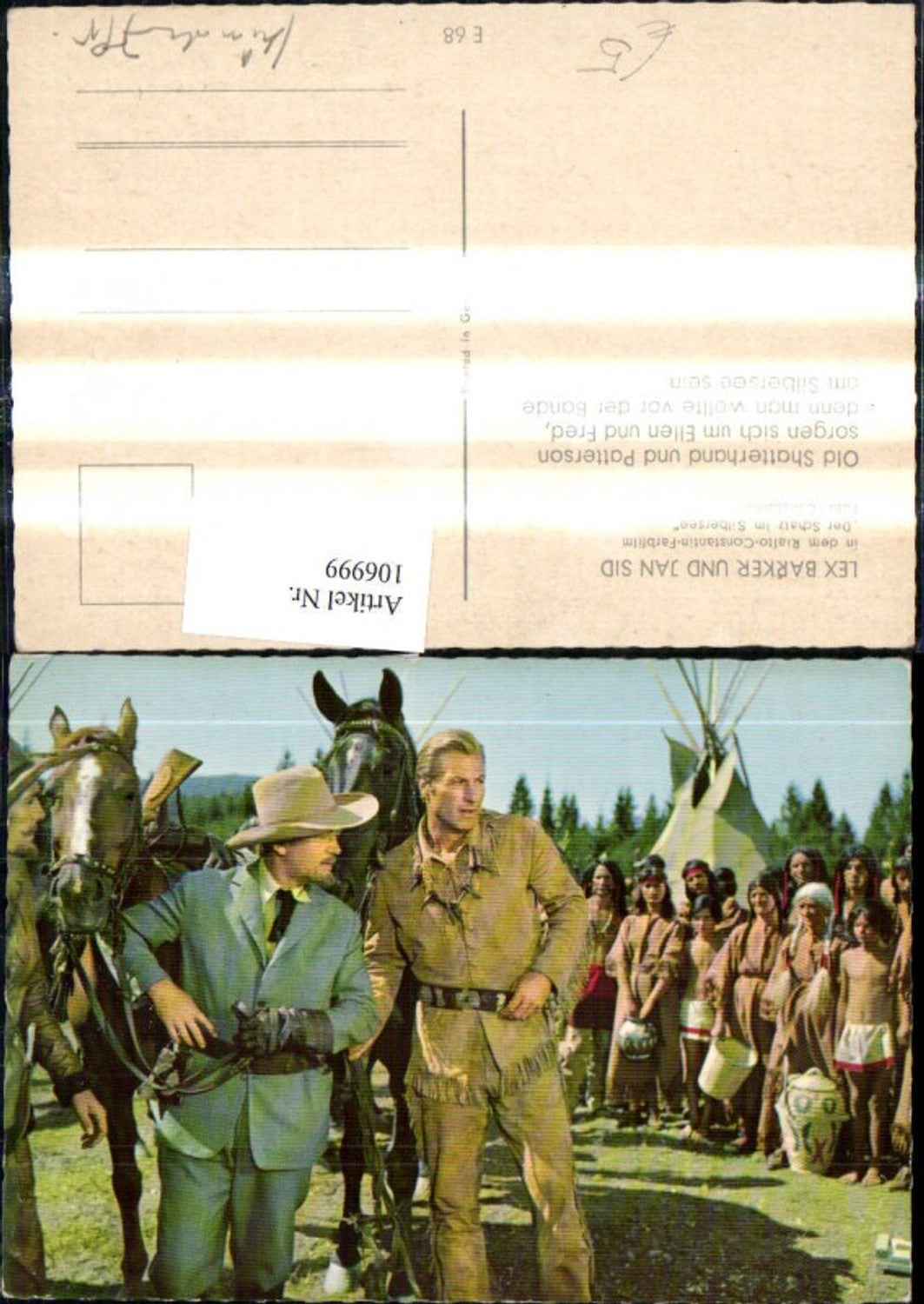 106999,Lex Barker u. Jan Sid Schauspieler Der Schatz i. Silbersee Karl May