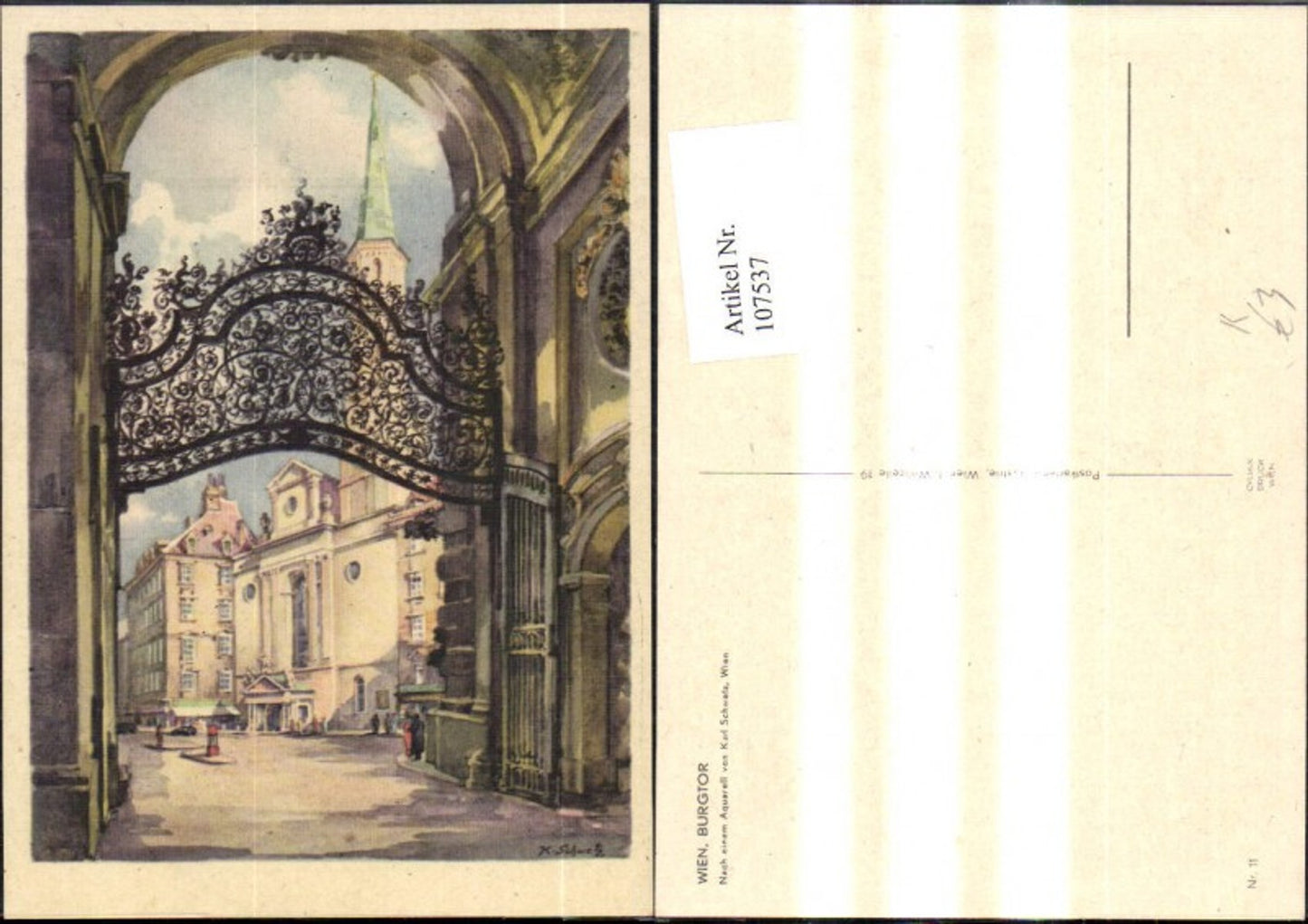 107537,Künstler Ak Karl Schwetz Wien Burgtor