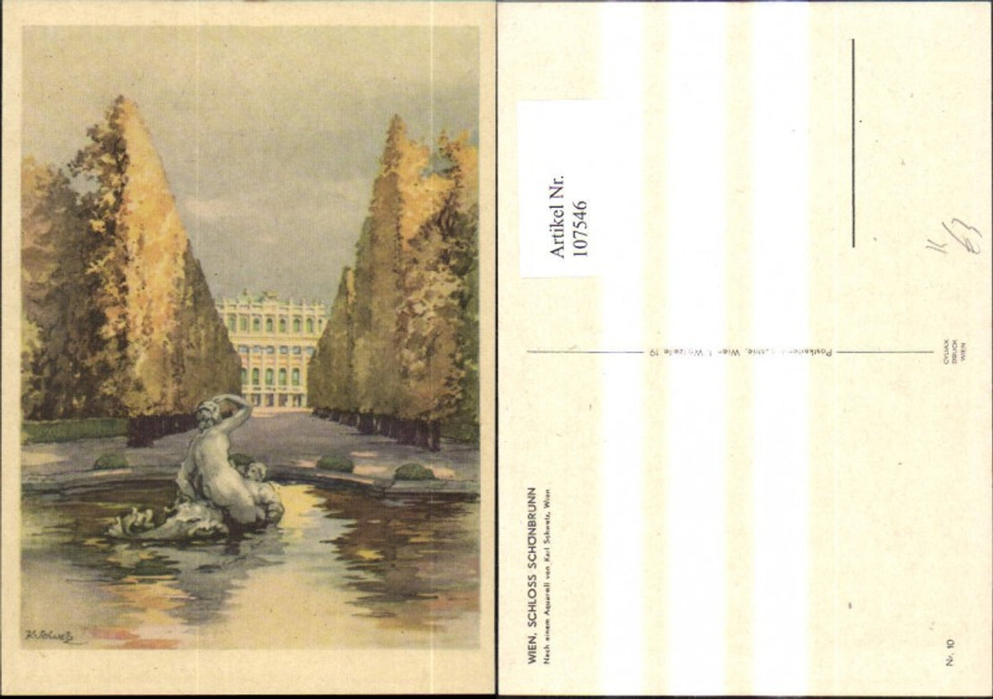 107546,Künstler Ak Karl Schwetz Wien Schloss Schönbrunn