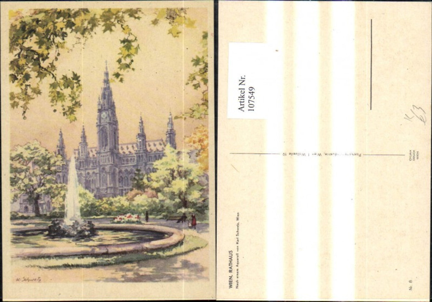 107549,Künstler Ak Karl Schwetz Wien Rathaus