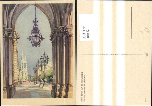 107582,Künstler Ak Karl Schwetz Wien Blick a. d. Votivkirche