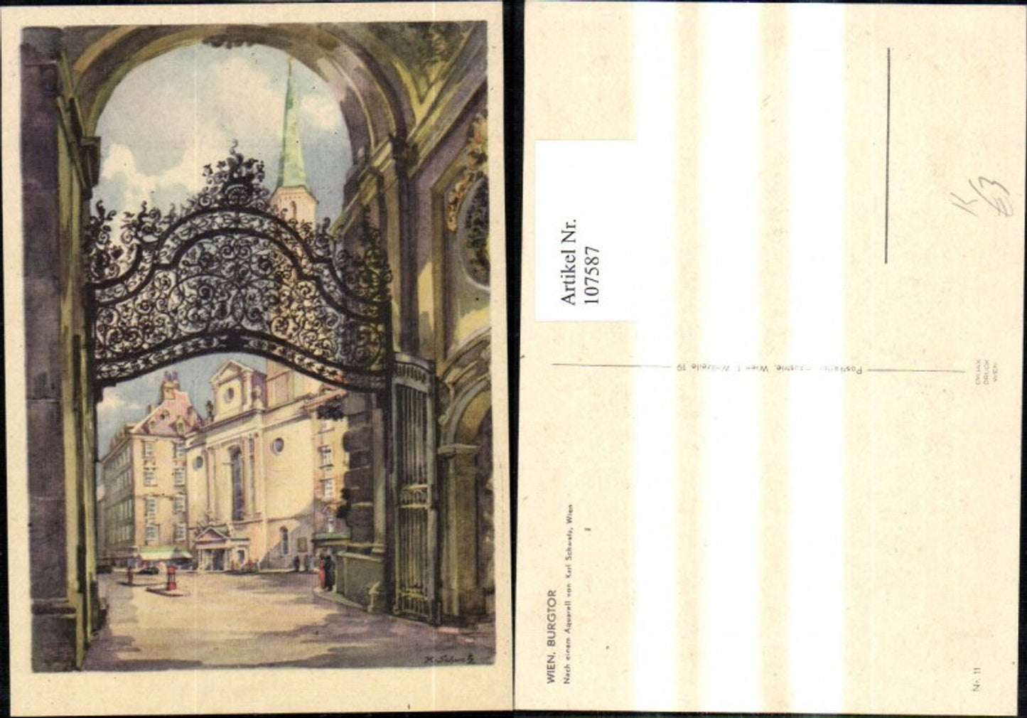 107587,Künstler Ak Karl Schwetz Wien Burgtor